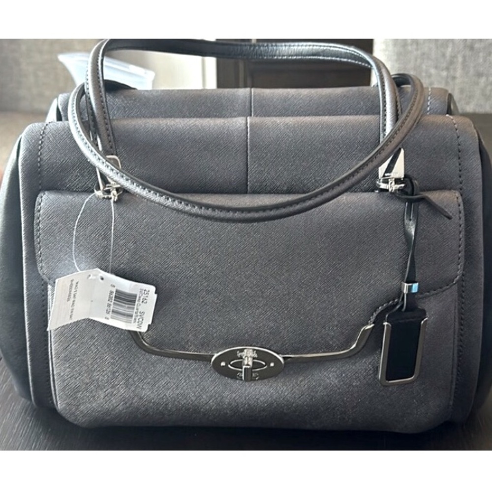 Coach Madison Madeline gray and black shoulder bag